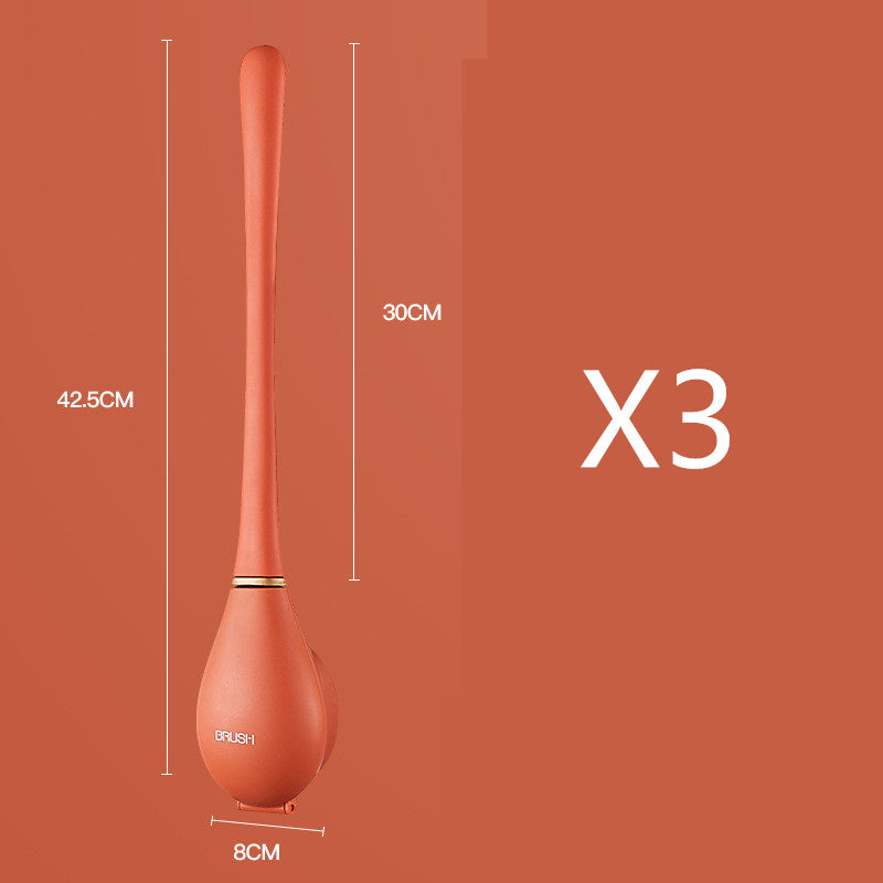 Household Brush Wall-mounted Long-handled Silicone Toilet Brush