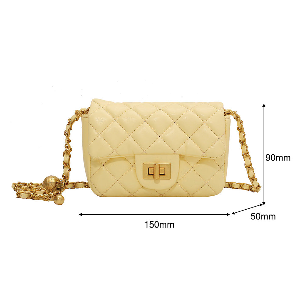 New Mini Luxury Diamond Lattice Shoulder Women Bag Elegant PU Leather Messenger Bag Female Flap Quilted Chain Crossbody Handbag