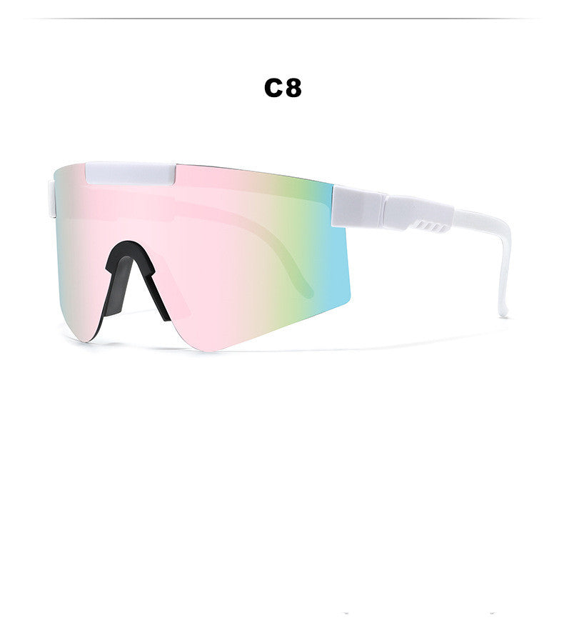 Large Frame Colorful TR Electroplated True Film Sunglasses