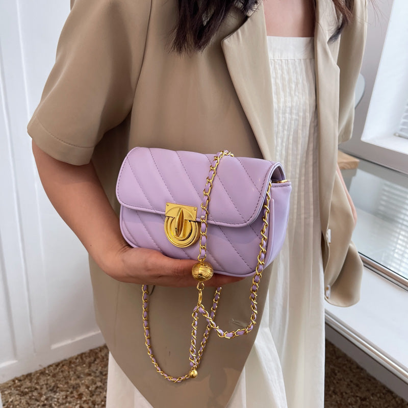 Mini PU Leather Chain Handbag And Purses For Women 2022 Summer Trendy Brand Designer Brand Lady Shoulder Crossbody Sling Bag