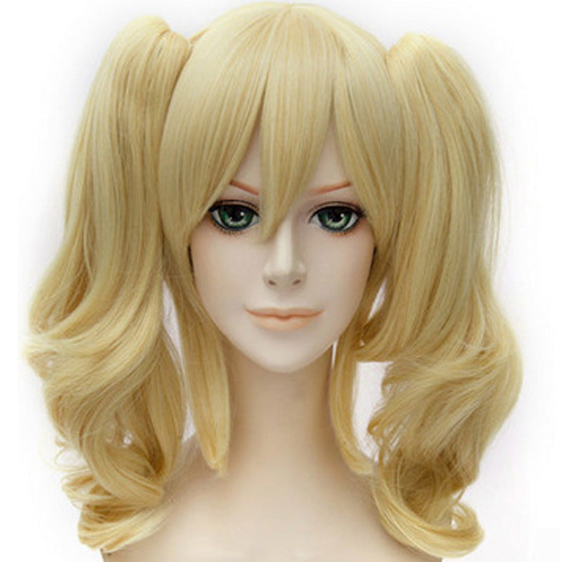 European And American Curly Hair Golden Yellow Anime Cosplay Wig