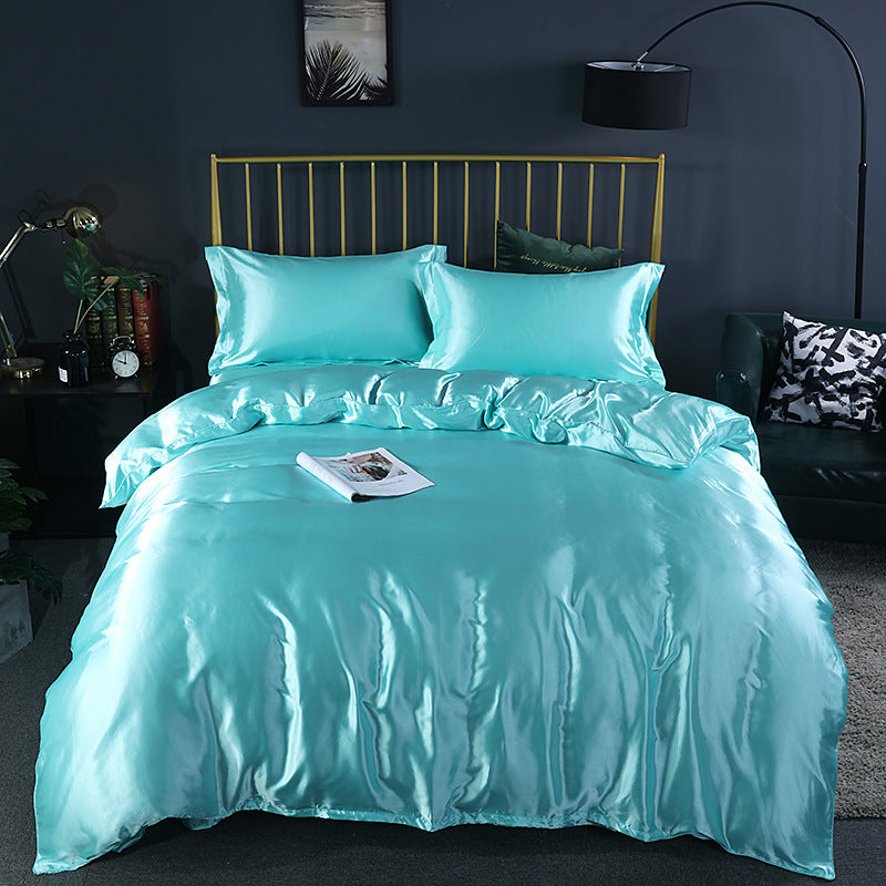 Summer Simple Pure Color Ice Silk Bed Linen Quilt Cover Bedding