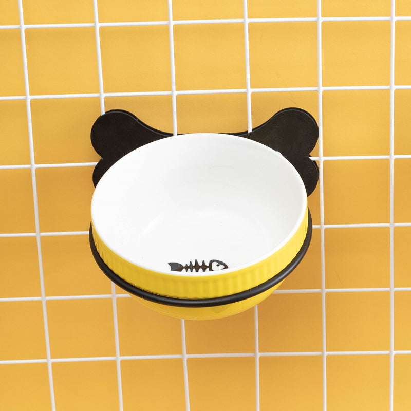 Hanging Ceramic Pet Bowl Slanted Anti-Overturning