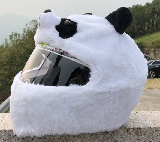 Helmet Protection Headgear Stitch Full Helmet Cartoon Plush Panda Frog Puppy Unveiled Helmet Sports Car