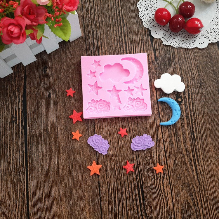 Cloud Moon Star Cake Silicone Fondant Mould