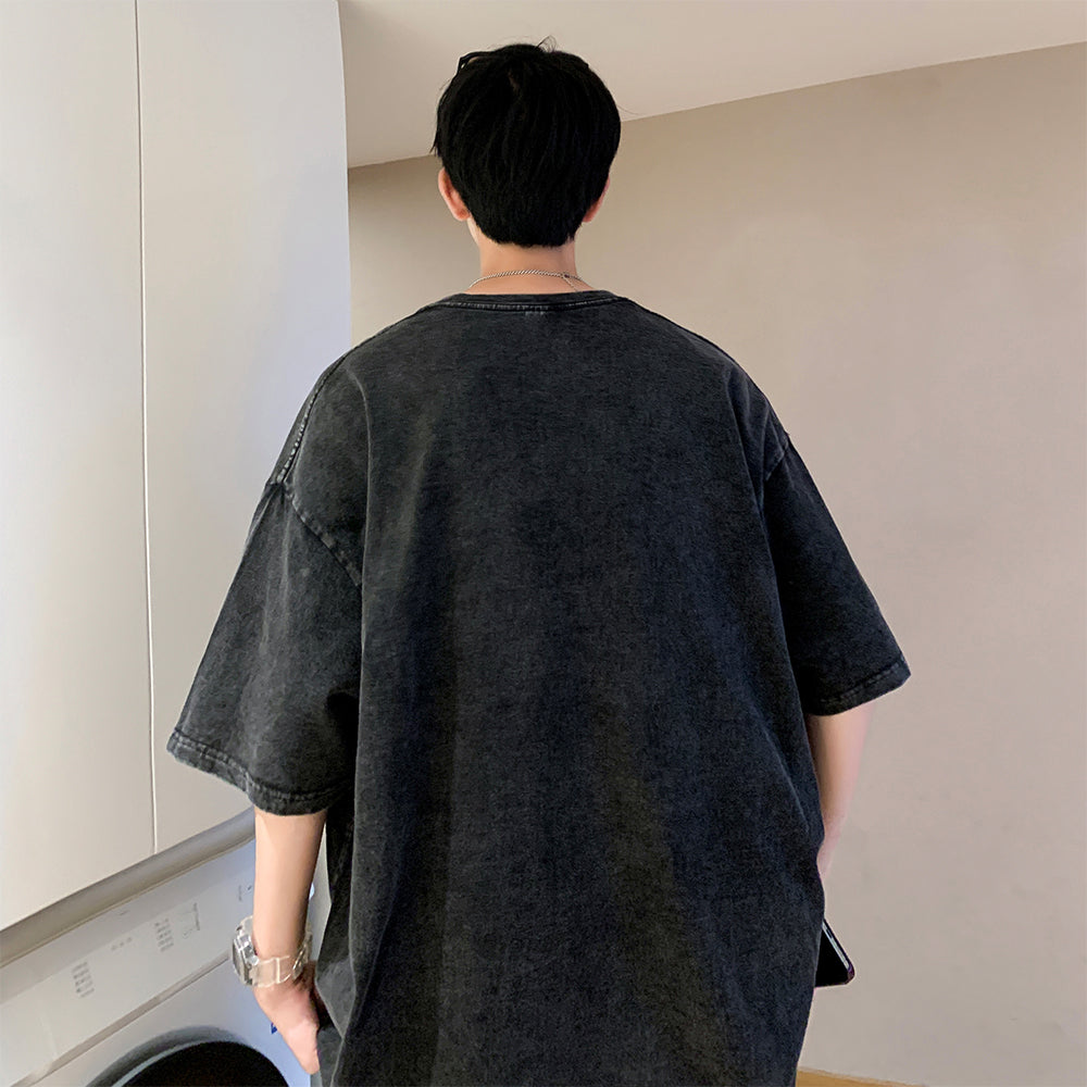 Washed And Worn Short-sleeved T-shirt Men