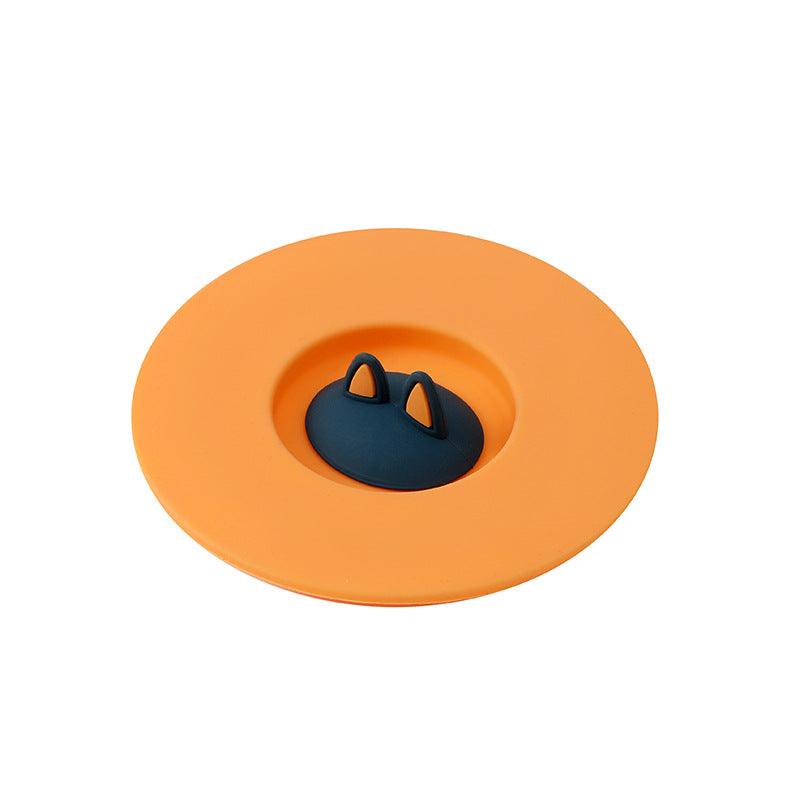 Cartoon Cute Cat Ear Silicone Sealing Lid Leakproof Dustproof Cup