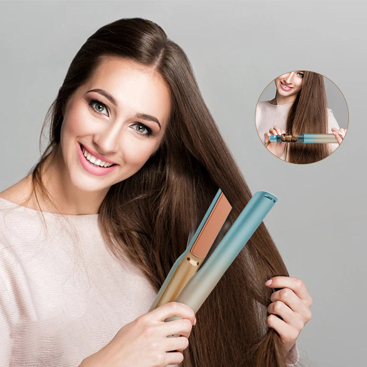 Rechargeable Wireless Hair Curler Cross-border Electric Splint Curling Iron 2 In 1 Dual Use