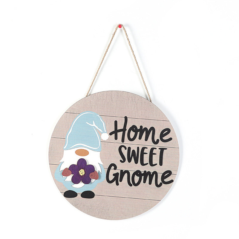 Christmas Wooden Door Decoration Hanging Easter Gnome