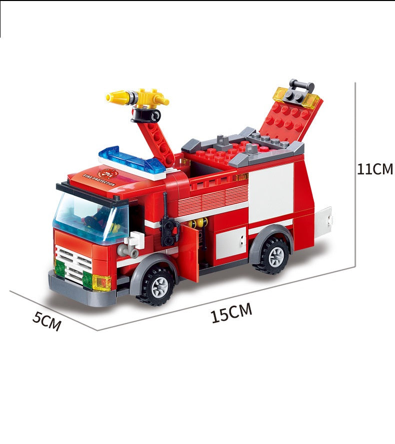 Jet Fire Truck Puzzle Assembled Particle Building Blocks Children's Toys