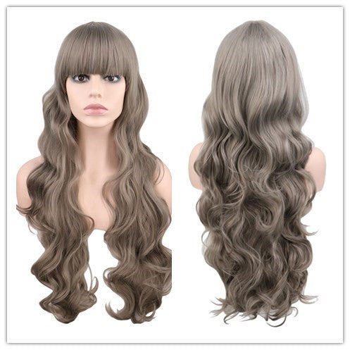 Mermaid Anime Cosplay Wig Dark Red Long Curly Hair