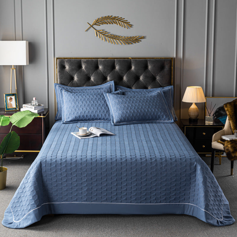 Quilted Padded Continental Bed Cover Three Piece Set