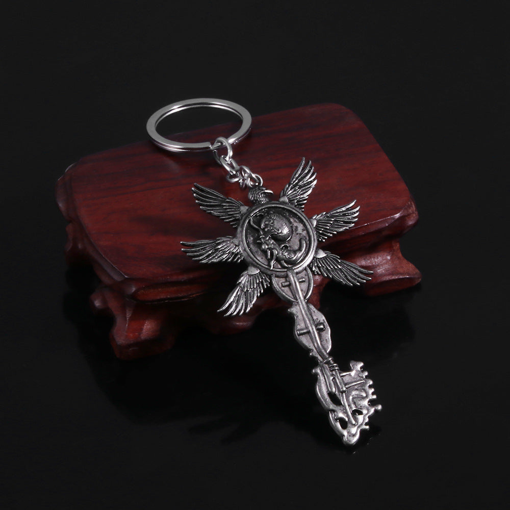 Eagle Baby Retro Key Metal Keychains Pendant Halloween Gift