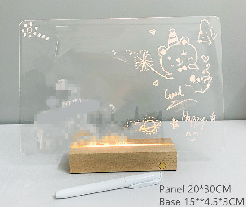 Transparent Luminous Acrylic Note Board Erasable Message Small Whiteboard