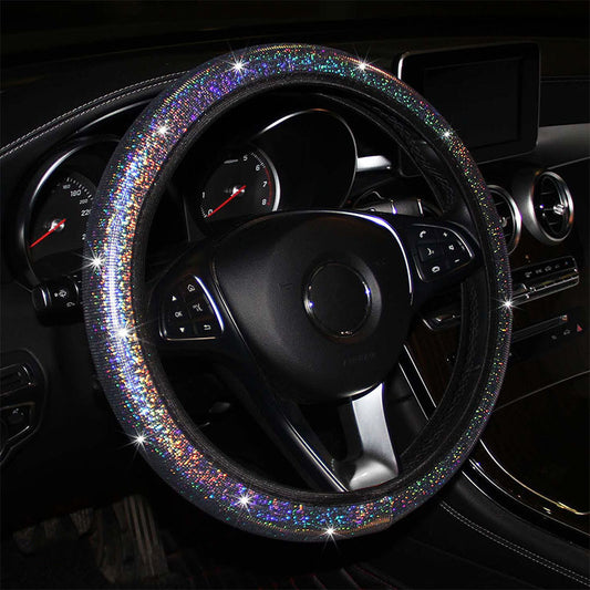 Car Steering Wheel Cover Colorful Bronzing Without Inner Ring Elastic Band Elastic Grip Cover