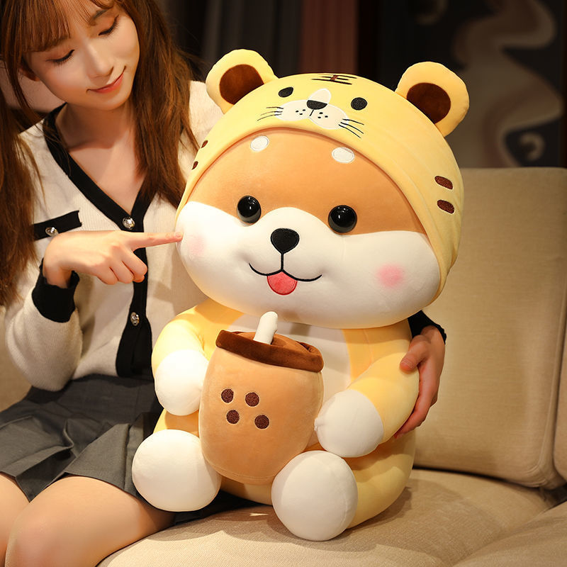 Milk Tea Dog Turns Into Tiger Plush Toy