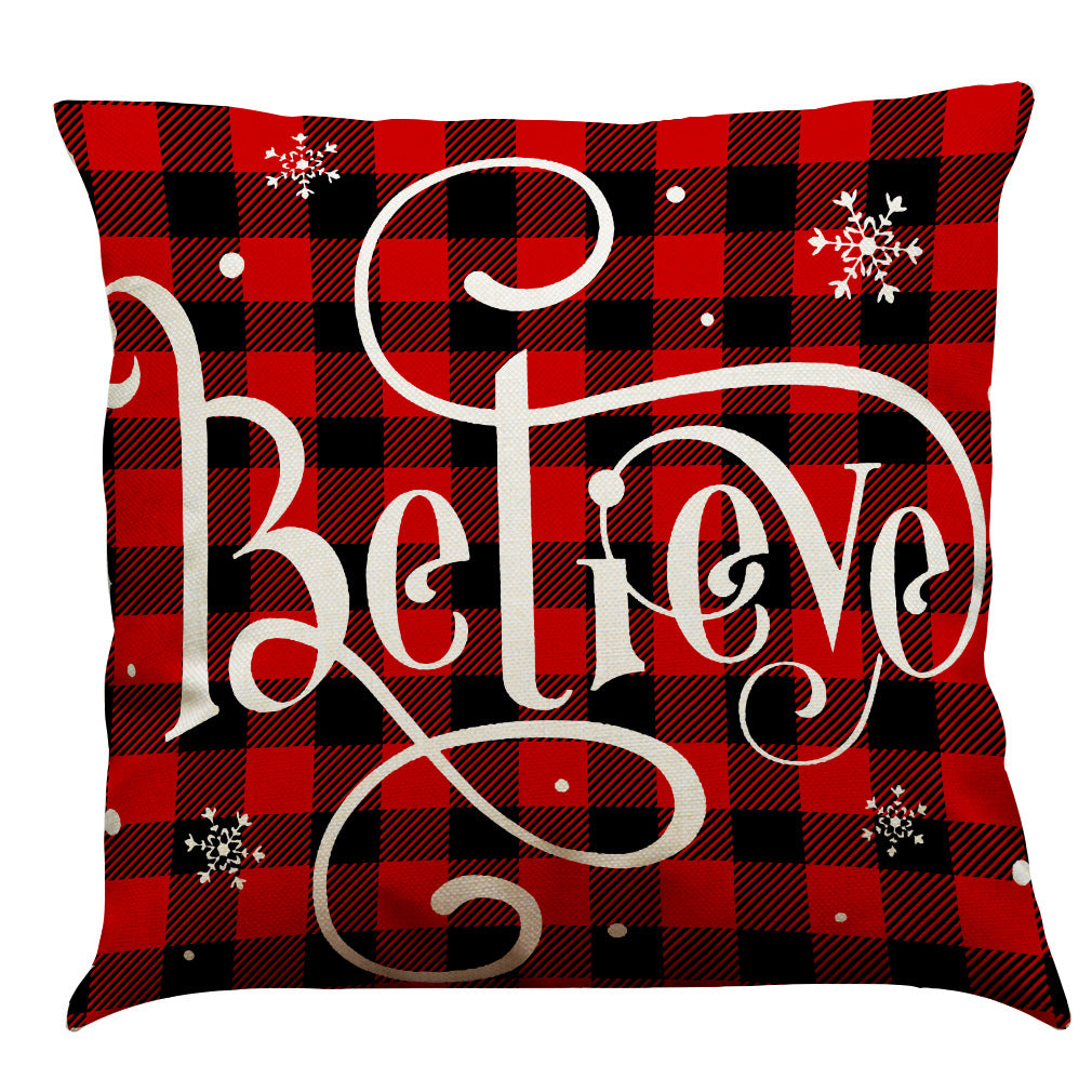 Christmas Cotton Linen Sofa Car Cushion Pillowcase