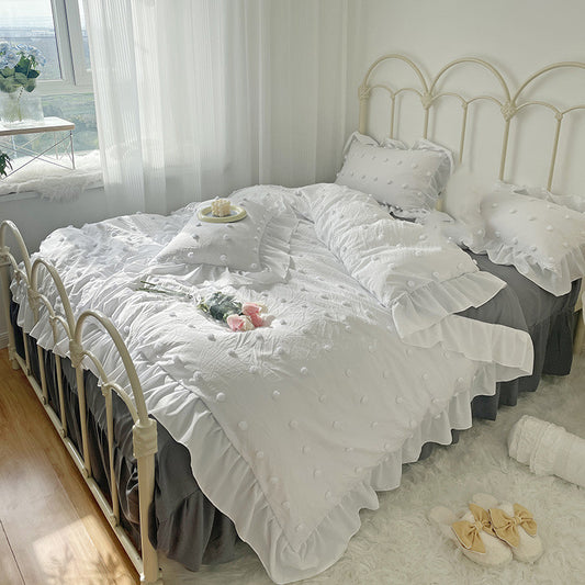 New Korean Version Of Cute Fur Ball Four-piece Set