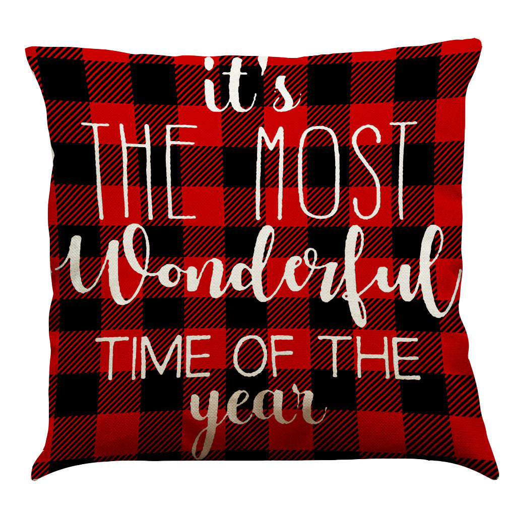 Christmas Cotton Linen Sofa Car Cushion Pillowcase