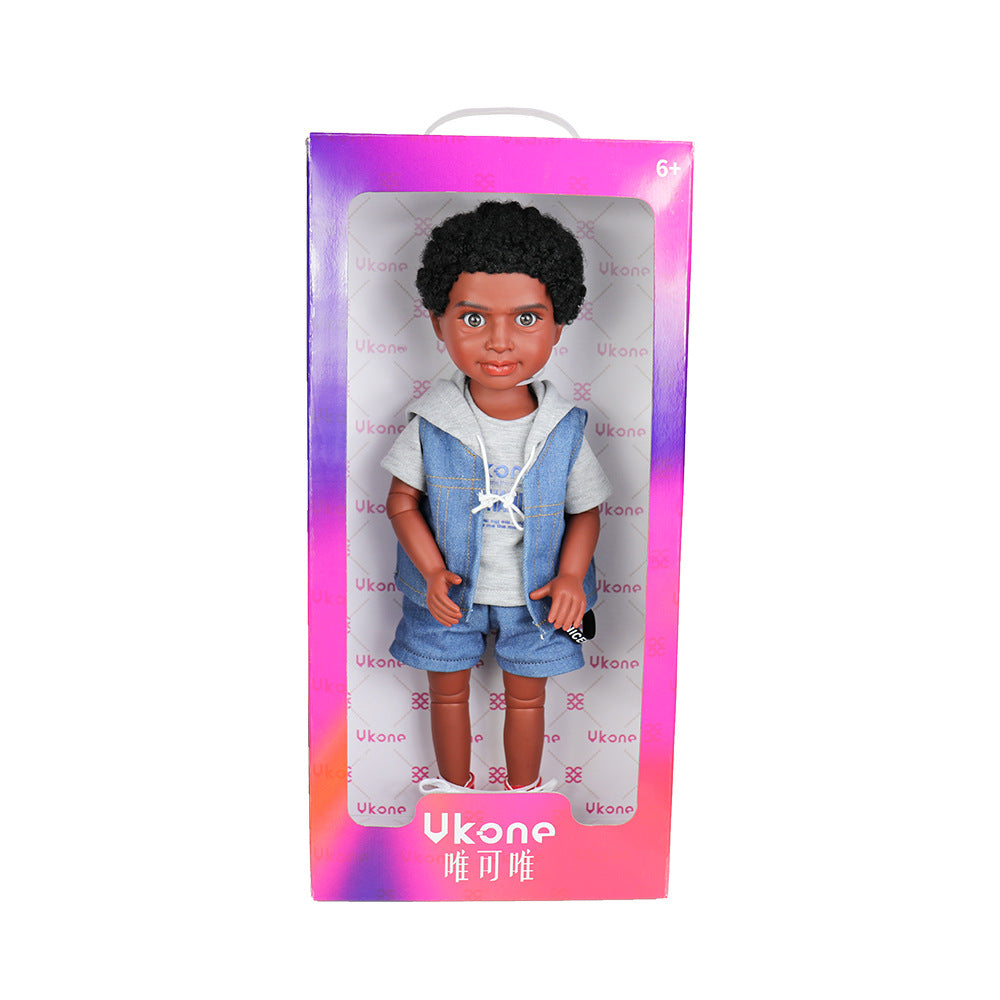 18 Inch African Simulation Doll Children's Toy Joint Vinyl