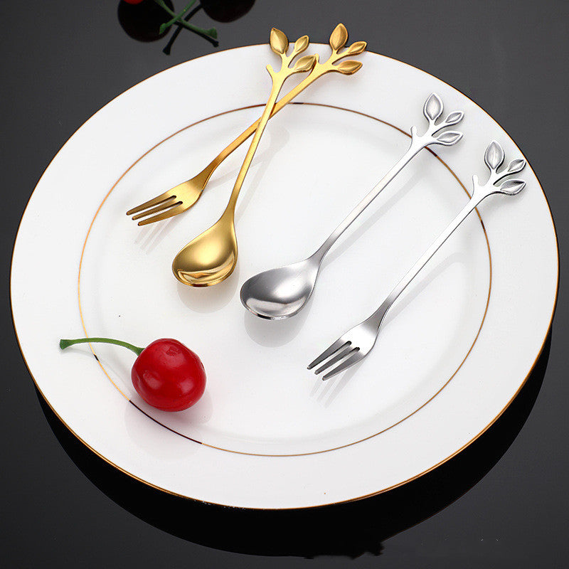 Creative Leaf Stainless Steel Dessert Fruit Spoon