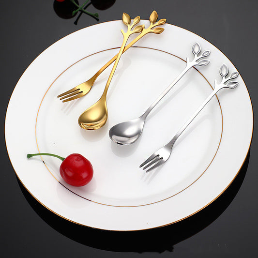 Creative Leaf Stainless Steel Dessert Fruit Spoon
