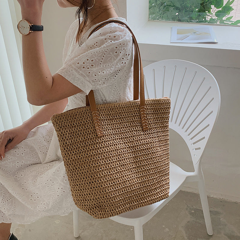 Hand-woven Women's Shoulder Handbag Bohemian 2022 Summer Fashion Straw Beach Tote Bag Travel Shopper Weaving Shopping Bags