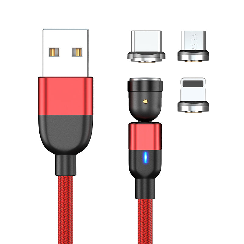Magnetic Data Cable Threeinone 540-degree Rotation Charging Cable Suitable