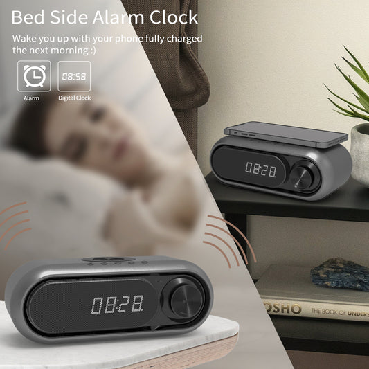 Bedside Wireless Charging Audio LED Alarm Clock