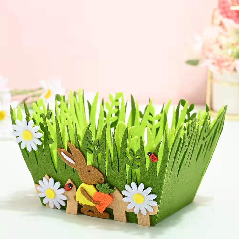 New Easter Decorations Green Basket Decoration Atmosphere Scene Layout Home Garden Storage