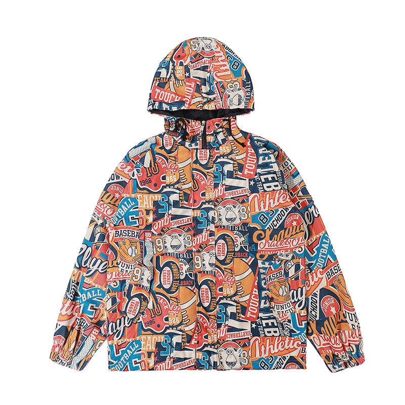 Tide Brand Printed Jacket Ruffian Handsome Fried Street Coat