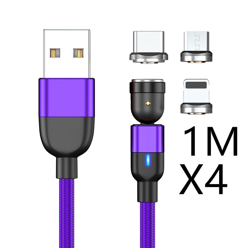 Magnetic Data Cable Threeinone 540-degree Rotation Charging Cable Suitable