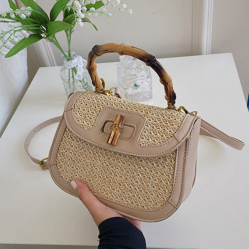 Summer Weave Crossbody Bags For Women Straw Woven Shoulder Bag Fashion Small Flap Messenger Bag All Match Beach Ladies Handbags