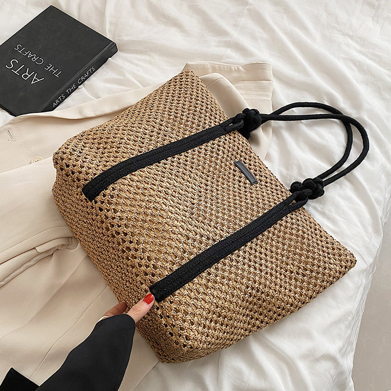 Summer Straw Bags For Women Big Handmade Beach Bags 2022 Rattan Woven Handbags Travel Shopper Casual Resort Style Shoulder Bags