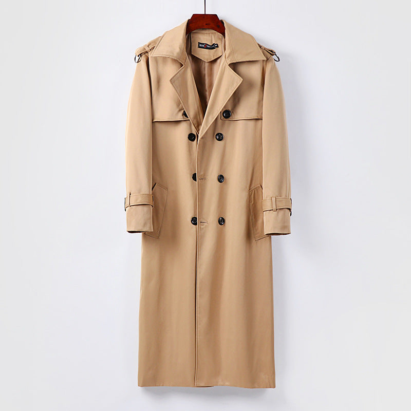 Men's Thickened Plus Size Trendy Over-the-knee Trench Coat