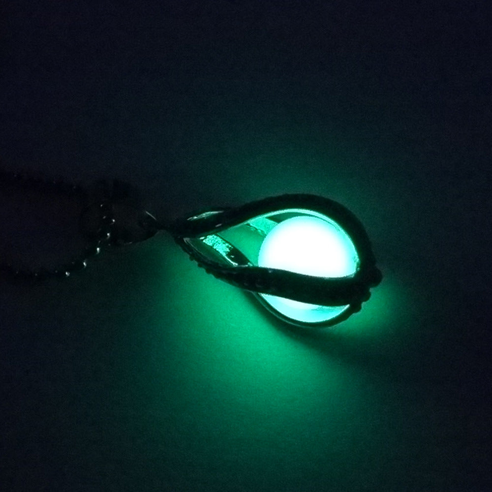 Halloween Diy Glow-in-the-dark Spiral Water Drop Necklace