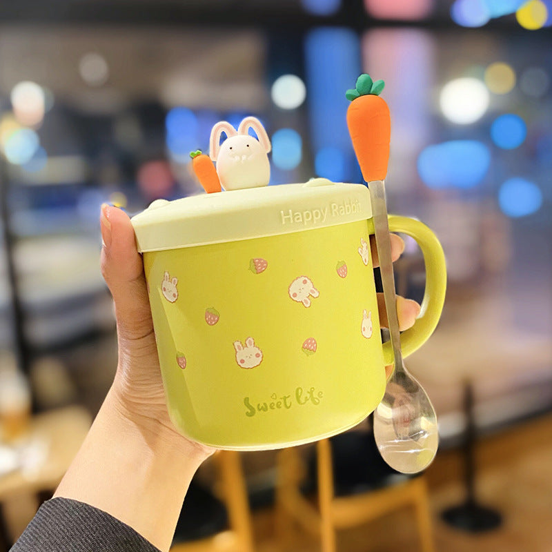 Spoon With Lid Soft Cute Girl Heart Mug Home