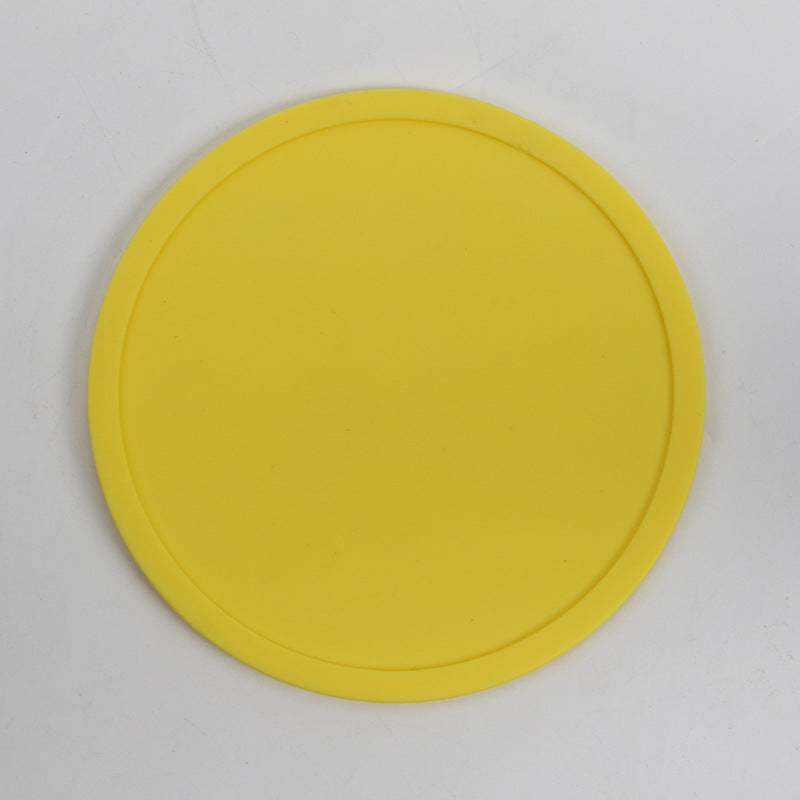 Simple Style Candy Color Silicone 10CM Round Coaster