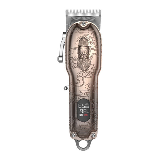 Retro Embossed Ceramic Blade Lithium Battery Electric Hair Clipper