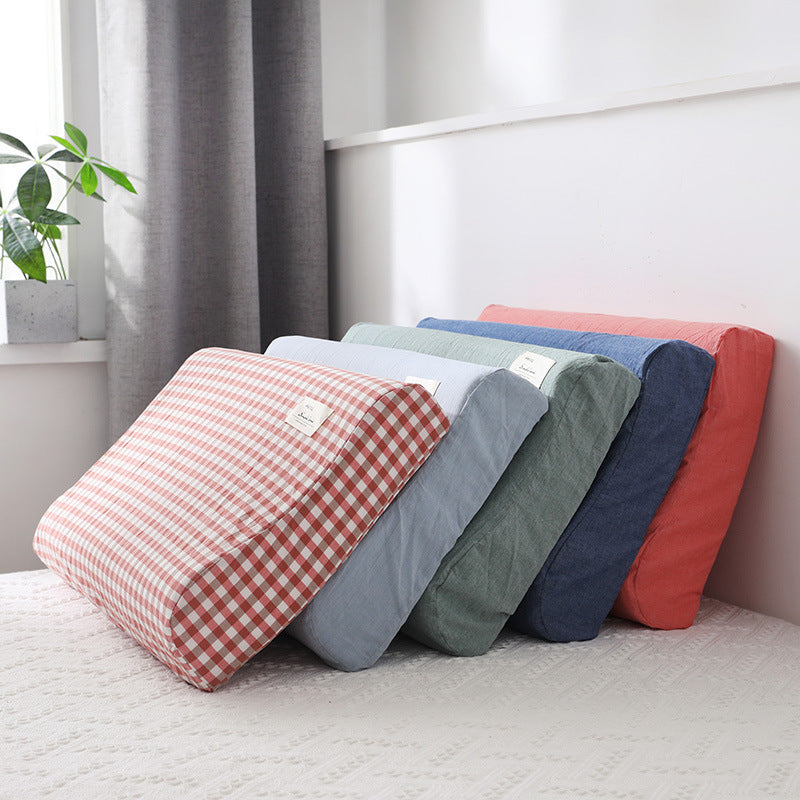 Washed Cotton Latex Pillowcase Skin-friendly