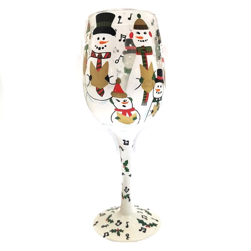 Hand-painted Crystal Wine Glasses Goblets For A Christmas