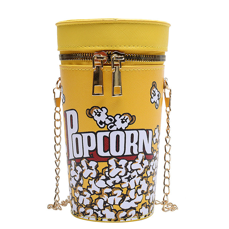 Women's New Creative Popcorn Chain Crossbody Cylindrical Bag