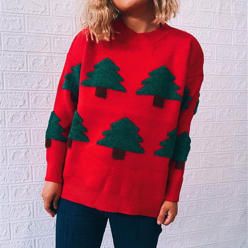 Christmas Sweater Round Neck Long Sleeve Knitted Pullover