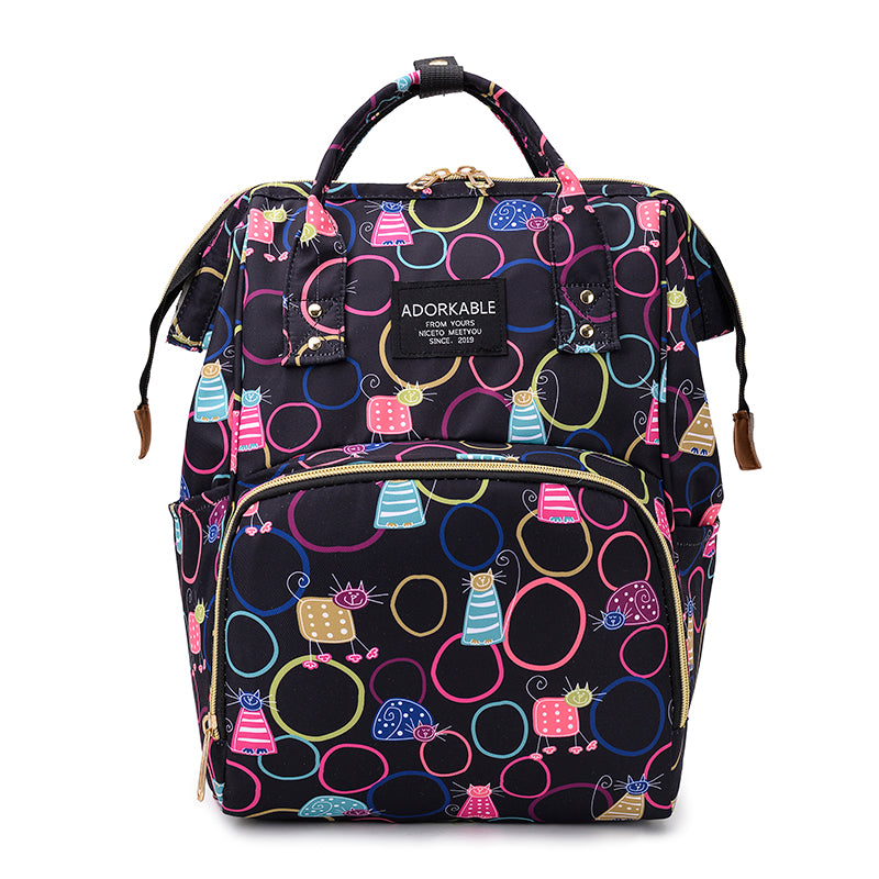 Fashion Printed Pattern Mommy Bag Multifunctional Backpack