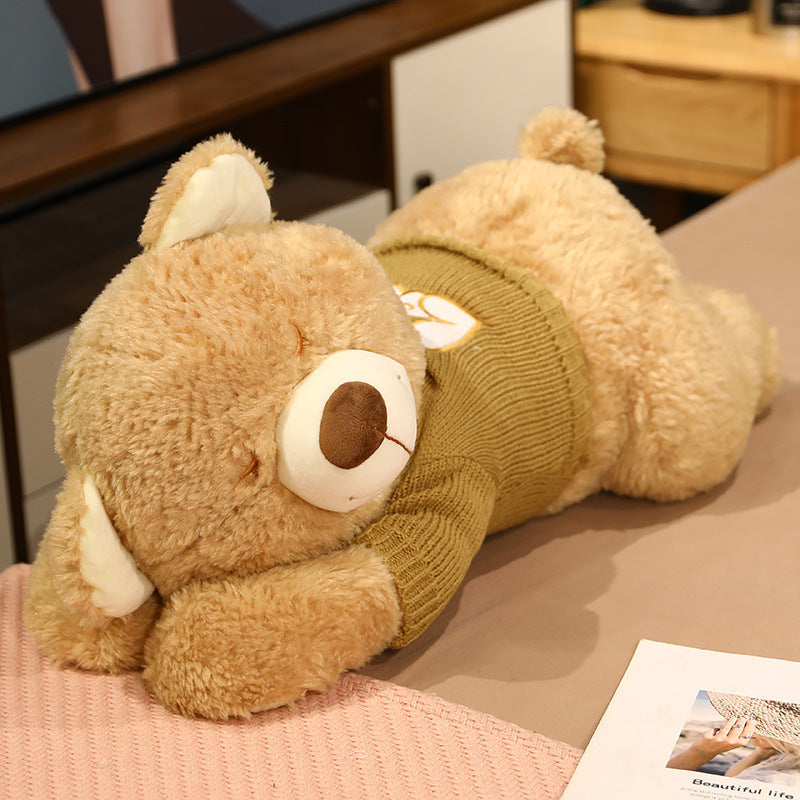 Cute Sweater Bear Plush Toy Doll Sleeping Pillow