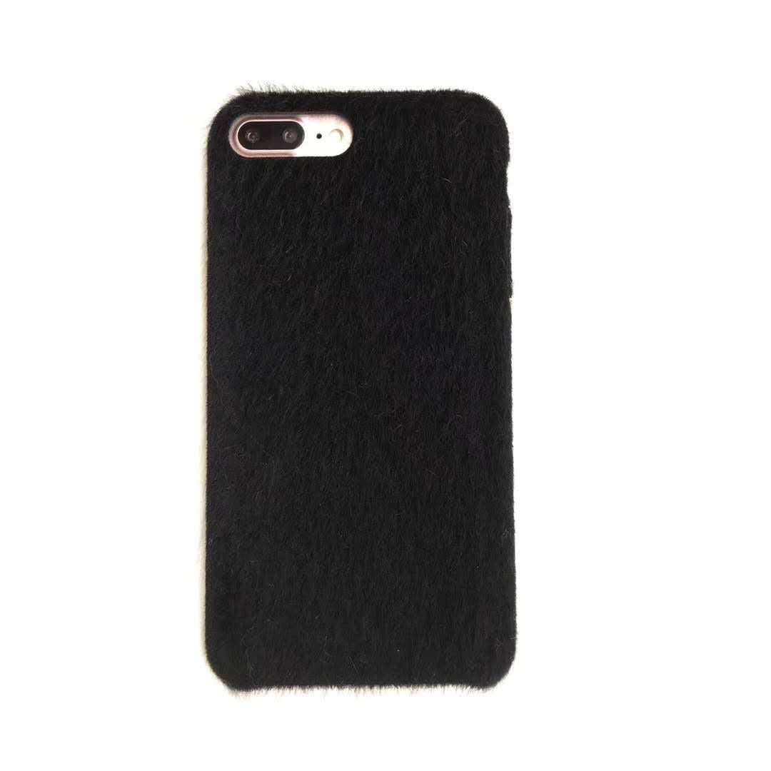 Pure Color Simple Autumn And Winter Sea Rough Horse Hair Iphone12 Plush Shell 11 Suitable For 8P Apple 7plus Material Female