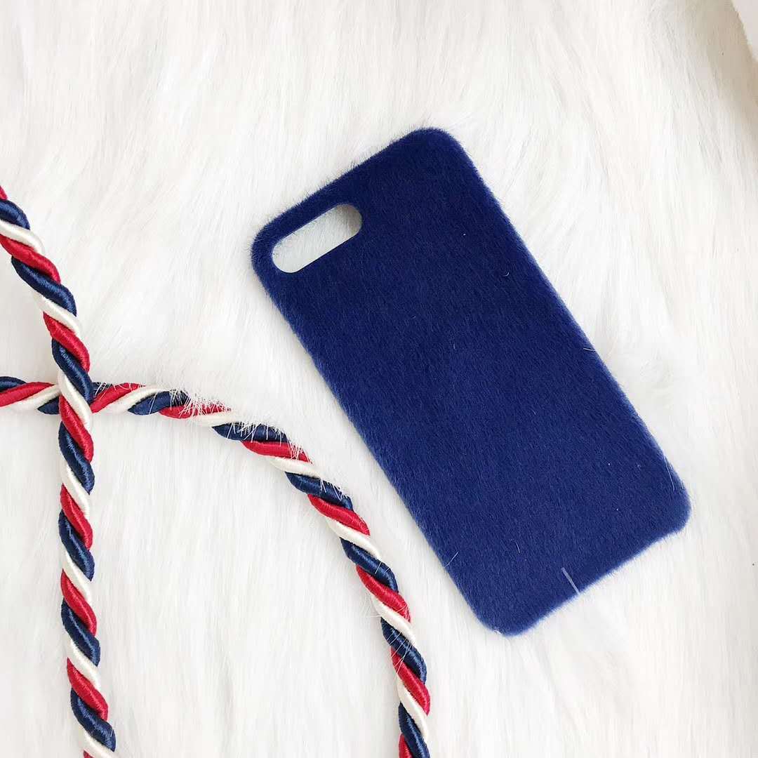 Pure Color Simple Autumn And Winter Sea Rough Horse Hair Iphone12 Plush Shell 11 Suitable For 8P Apple 7plus Material Female