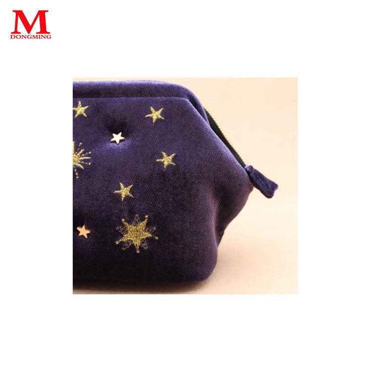 Shenzhen Factory Custom-made New Popular Embroidery Large-capacity Cosmetics High-grade Velvet Cosmetics Storage Bag Spot