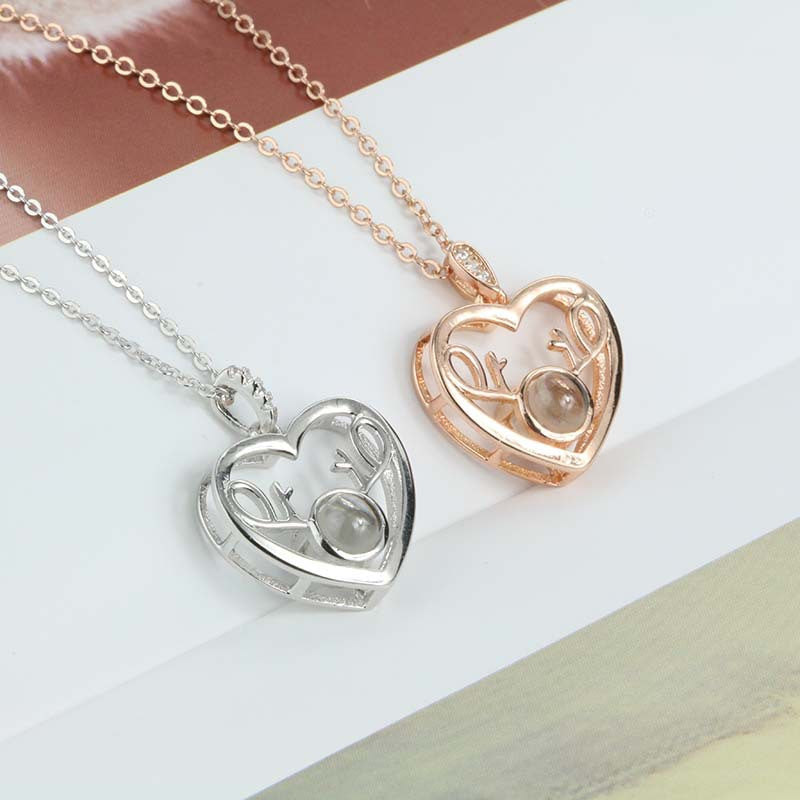 S925 Silver Love's Secret Words I Love You Vibrato With Love Antlers 100 Times Love You 520 Clavicle Necklace Female