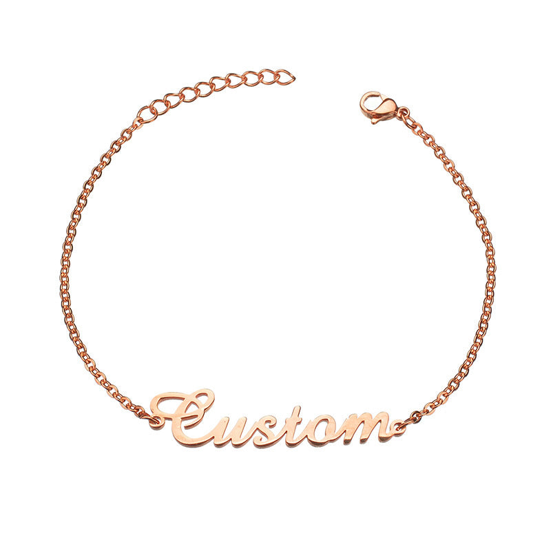 Private Custom Lettering 304 Stainless Steel Name Letter Clavicle Necklace Female Pendant